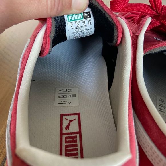 New Puma Clyde Script Sneakers Men's Size 10 Ribbon Red White 351907 - Picture 5 of 7